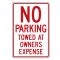 No Parking Towed 18x12 sign image