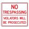No Trespassing sign image