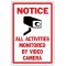 Notice Video Camera sign image