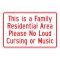 Family Residential Area 12x18 sign image