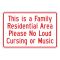 Family Residential Area 12x18 sign image