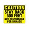 Caution Stay Back 500 Feet decal image