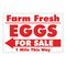 Farm Fresh Eggs R&W Left arrow sign image