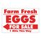 Farm Fresh Eggs R&W Left arrow sign image