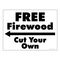 Free Firewood Left arrow yard sign image