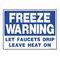 Freeze Warning Blu&W Aluminum sign image