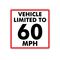 This vehicle limited to 60mph magnet image 10x10