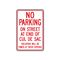 No Parking On Street Cul De Sac sign image