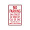 No Parking On Street Cul De Sac sign image