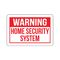 Warning Home Security 12x18 sign image