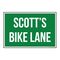 Scotts Bike Lane Aluminum sign image