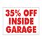 35% Off Inside Garage Red and White 18x24 Yard Sign Image