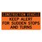 Construction Vehicle Sudden Stops 11x24 sign image