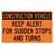 Construction Vehicle Sudden Stops sign image 24x39