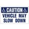 Caution Vehicle May Slow Down HC Decal Image