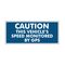 Decal Caution This Vehicle's Speed Monitored by GPS  Blue and White 3.5" x 8.25" Image