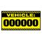 Caution Stripes Vehicle Number 9x18 Decal Image