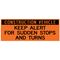 Construction Vehicle Keep Alert for Sudden Stops and Turns 18" x 48" Decal Imaage