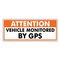 Decal Vehicle Monitored by GPS Orange 4" x 10" Image