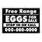 Free Range Eggs For Sale 24x36 sign image