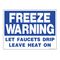 Freeze Warning Blue and White Coroplast sign image