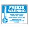 Freeze Warning Open RV Cupboards Yard Sign Image