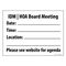 IDM HOA Board
 Meeting Sign Image