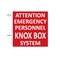 Attention Emergency Personnel Knox Box System Sign image