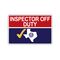 Inspector Off Duty Red White and Blue 12x18 sign image