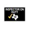 Inspector On Duty Black and White 12x18 sign image