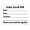 Cedar Creek POA 18x24 Sign Image