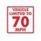 This vehicle limited to 70mph magnet image 10x10