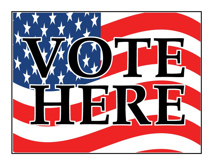 Buy our "Vote Here American flag sign" at Signs World Wide